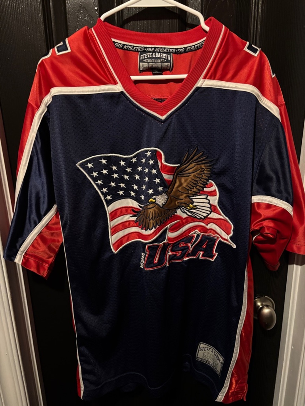 Steve & Barry's USA Eagle Red and Navy Athletic Jersey
